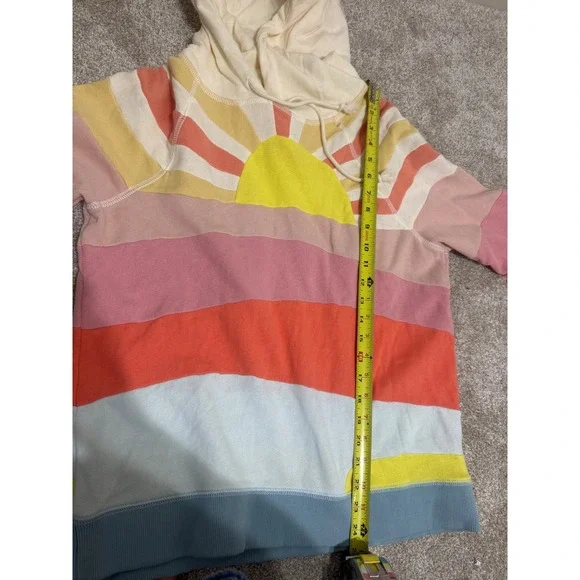 Faherty Soleil Sunray Hoodie Womens Medium Sunrise Cotton Pullover Sweatshirt - Picture 8 of 8